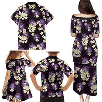 Purple Tropical Hawaii Family Matching Puletasi and Hawaiian Shirt Seamless Monstera Plumeria Hawaiian Pattern LT14 - Polynesian Pride