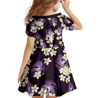Purple Tropical Hawaii Family Matching Short Sleeve Bodycon Dress and Hawaiian Shirt Seamless Monstera Plumeria Hawaiian Pattern LT14 - Polynesian Pride