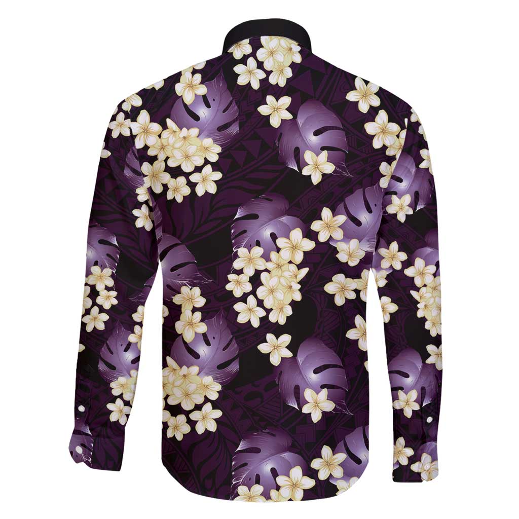 Purple Tropical Hawaii Family Matching Short Sleeve Bodycon Dress and Hawaiian Shirt Seamless Monstera Plumeria Hawaiian Pattern LT14 - Polynesian Pride