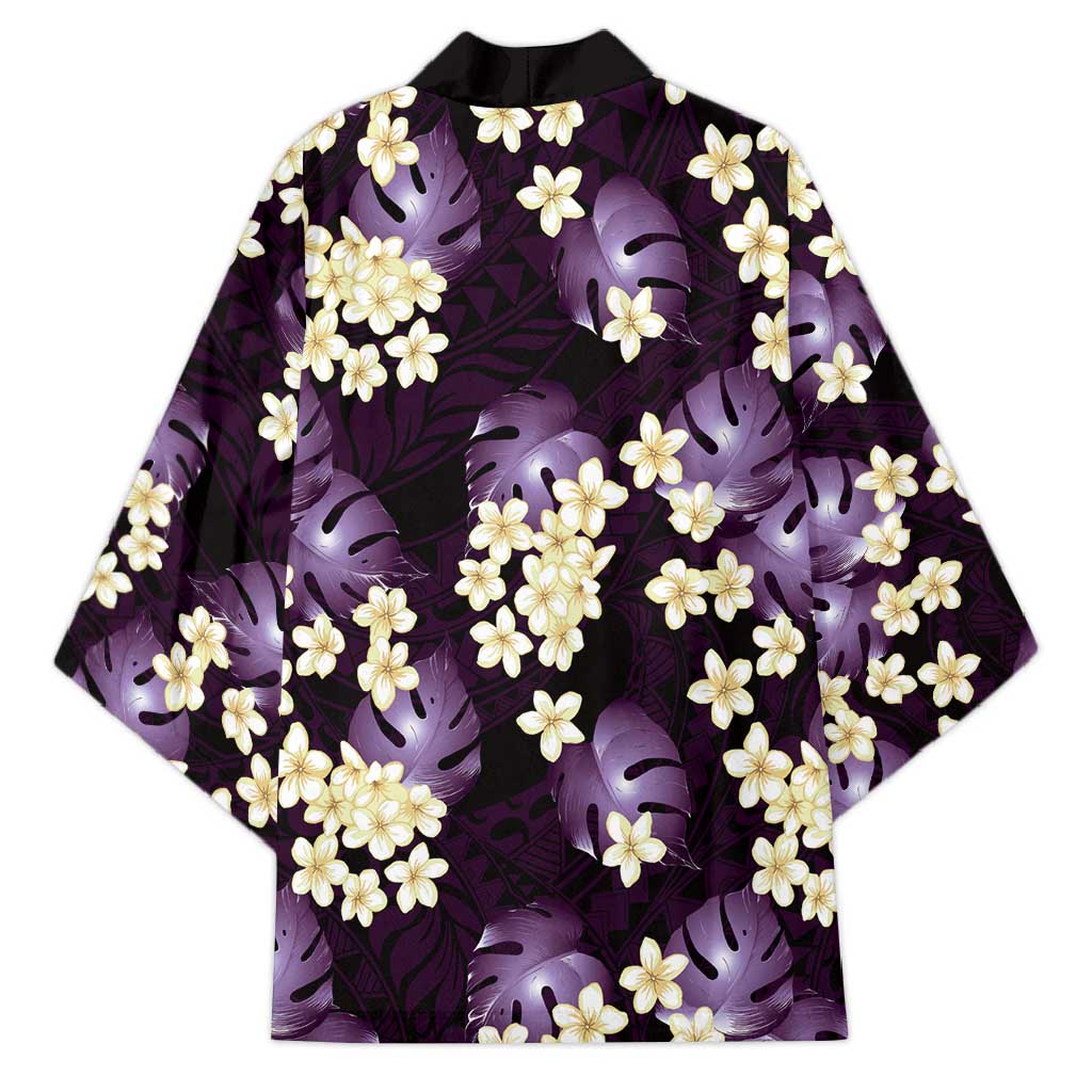 Purple Tropical Hawaii Kimono Seamless Monstera Plumeria Hawaiian Pattern - Polynesian Pride
