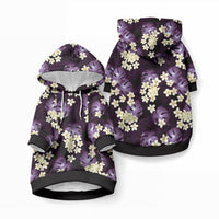 Purple Tropical Hawaii Pet Hoodie Seamless Monstera Plumeria Hawaiian Pattern