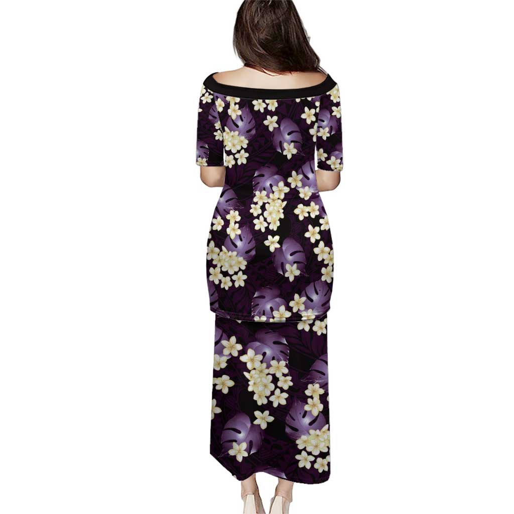 Purple Tropical Hawaii Puletasi Seamless Monstera Plumeria Hawaiian Pattern - Polynesian Pride
