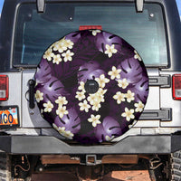 Purple Tropical Hawaii Spare Tire Cover Seamless Monstera Plumeria Hawaiian Pattern - Polynesian Pride