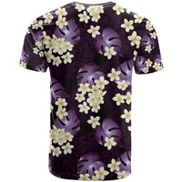 Purple Tropical Hawaii T Shirt Seamless Monstera Plumeria Hawaiian Pattern - Polynesian Pride