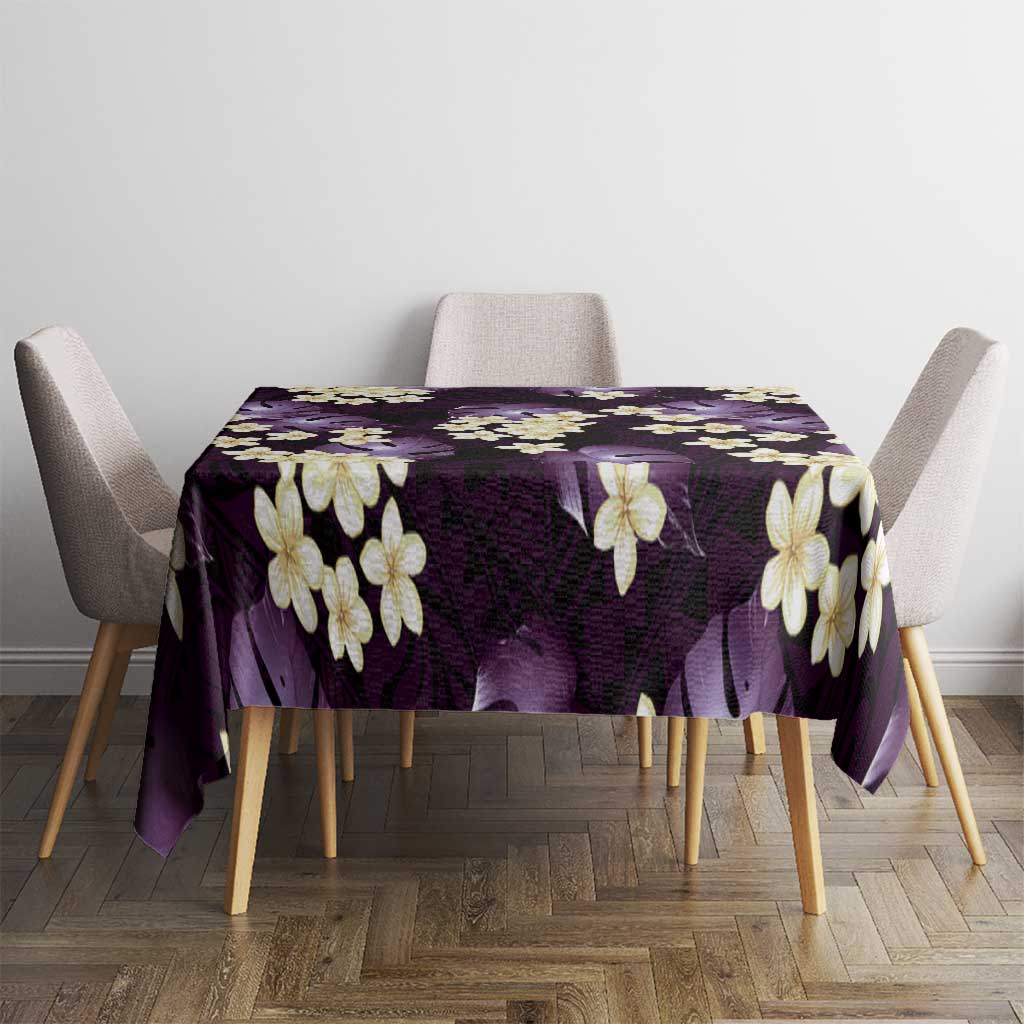 Purple Tropical Hawaii Tablecloth Seamless Monstera Plumeria Hawaiian Pattern - Polynesian Pride