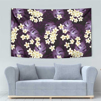 Purple Tropical Hawaii Tapestry Seamless Monstera Plumeria Hawaiian Pattern - Polynesian Pride