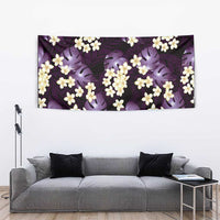 Purple Tropical Hawaii Tapestry Seamless Monstera Plumeria Hawaiian Pattern - Polynesian Pride