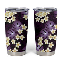 Purple Tropical Hawaii Tumbler Cup Seamless Monstera Plumeria Hawaiian Pattern - Polynesian Pride