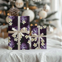 Purple Tropical Hawaii Wrapping Paper Seamless Monstera Plumeria Hawaiian Pattern - Polynesian Pride