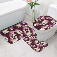 Pink Tropical Hawaii Bathroom Set Seamless Monstera Plumeria Hawaiian Pattern - Polynesian Pride