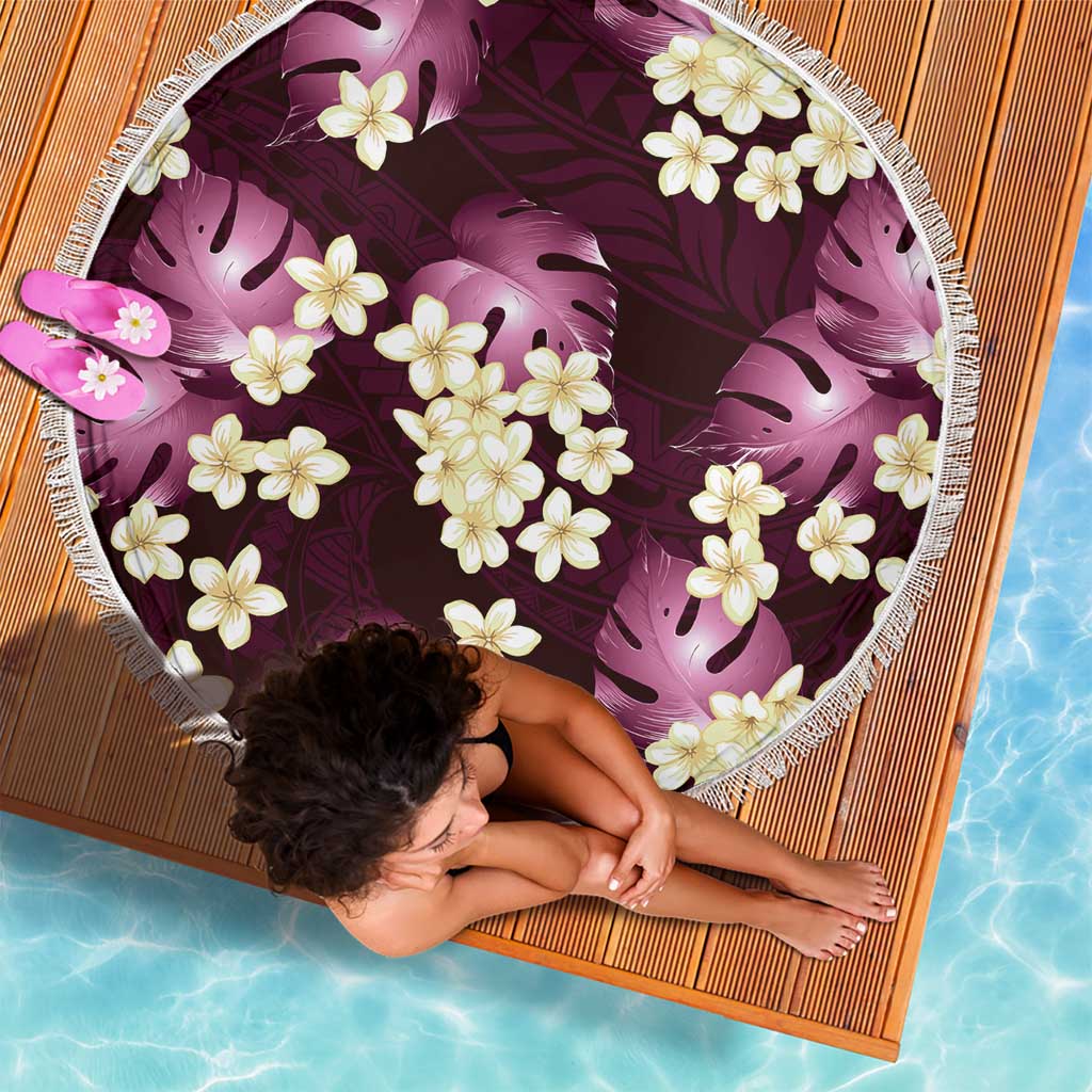 Pink Tropical Hawaii Beach Blanket Seamless Monstera Plumeria Hawaiian Pattern - Polynesian Pride