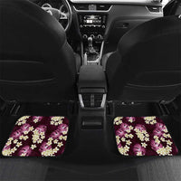 Pink Tropical Hawaii Car Mats Seamless Monstera Plumeria Hawaiian Pattern - Polynesian Pride