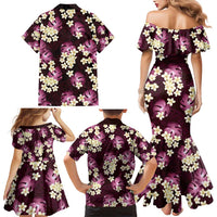 Pink Tropical Hawaii Family Matching Mermaid Dress and Hawaiian Shirt Seamless Monstera Plumeria Hawaiian Pattern LT14 - Polynesian Pride