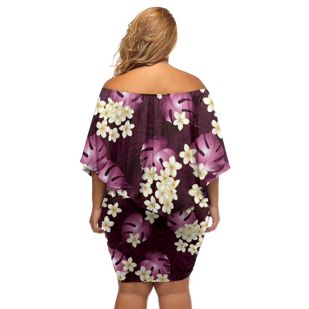 Pink Tropical Hawaii Family Matching Off Shoulder Short Dress and Hawaiian Shirt Seamless Monstera Plumeria Hawaiian Pattern LT14 - Polynesian Pride