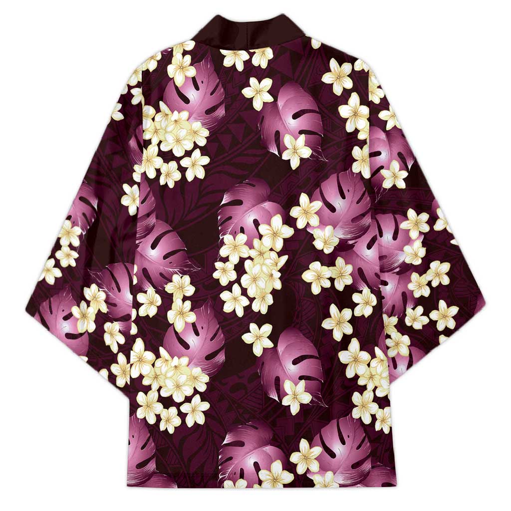 Pink Tropical Hawaii Kimono Seamless Monstera Plumeria Hawaiian Pattern - Polynesian Pride
