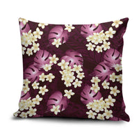 Pink Tropical Hawaii Pillow Cover Seamless Monstera Plumeria Hawaiian Pattern - Polynesian Pride