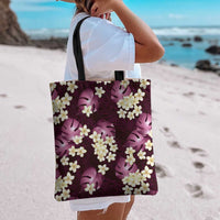 Pink Tropical Hawaii Tote Bag Seamless Monstera Plumeria Hawaiian Pattern - Polynesian Pride