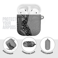 Black Gray Polynesia Tropical Flowers AirPods Case LT14 - Polynesian Pride