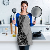 Black Gray Polynesia Tropical Flowers Apron LT14 - Polynesian Pride