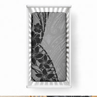 Black Gray Polynesia Tropical Flowers Baby Bed Cover LT14 28 × 52 in Gray - Polynesian Pride