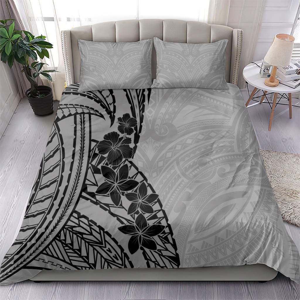 Black Gray Polynesia Tropical Flowers Bedding Set LT14 - Polynesian Pride