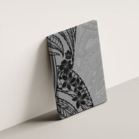 Black Gray Polynesia Tropical Flowers Canvas Wall Art LT14 - Polynesian Pride