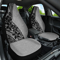 Black Gray Polynesia Tropical Flowers Car Seat Cover LT14 One Size Gray - Polynesian Pride