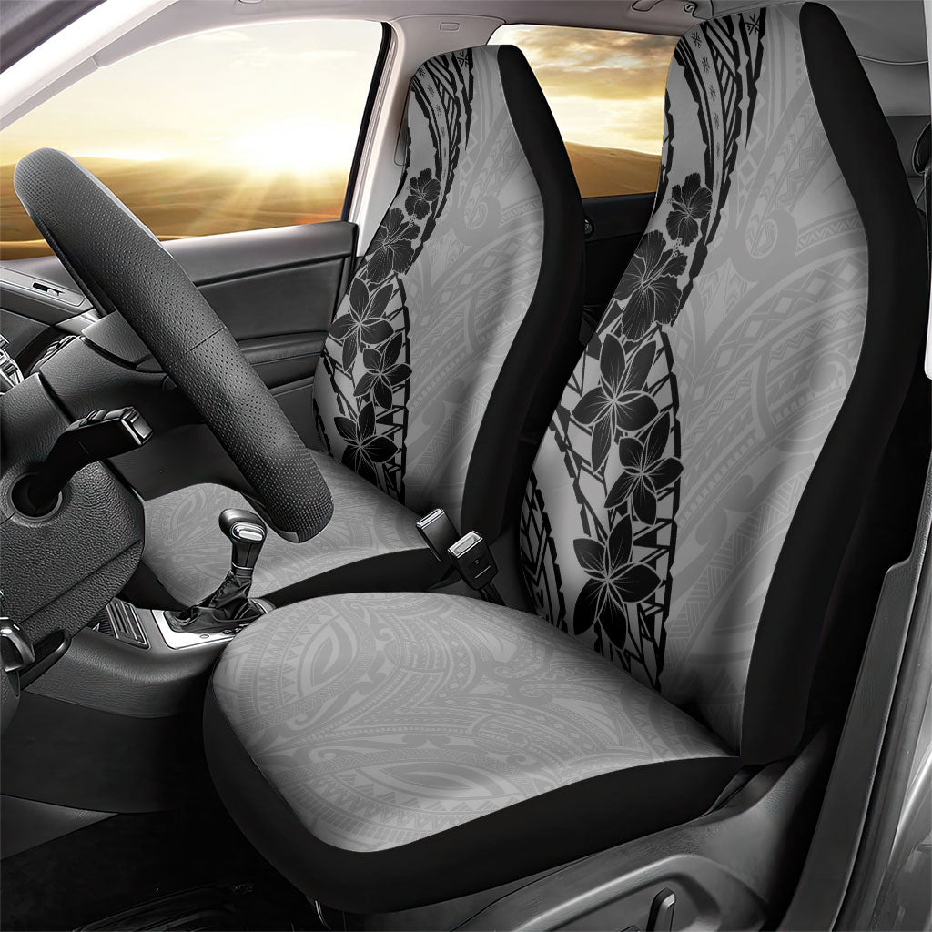 Black Gray Polynesia Tropical Flowers Car Seat Cover LT14 - Polynesian Pride