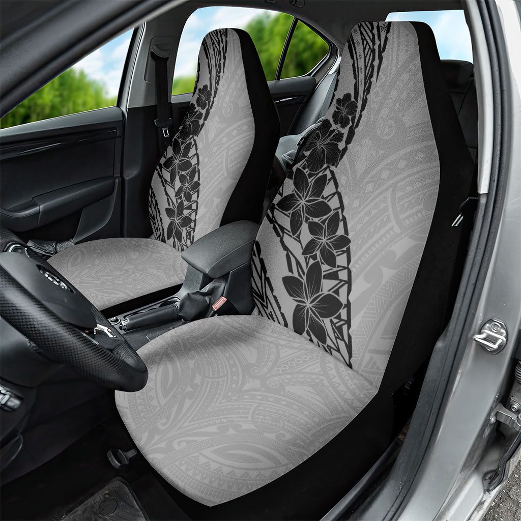 Black Gray Polynesia Tropical Flowers Car Seat Cover LT14 - Polynesian Pride