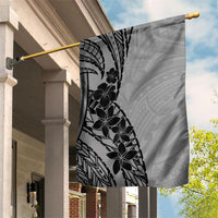 Black Gray Polynesia Tropical Flowers Garden Flag LT14 House Flag Gray - Polynesian Pride