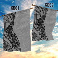 Black Gray Polynesia Tropical Flowers Garden Flag LT14 - Polynesian Pride