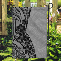 Black Gray Polynesia Tropical Flowers Garden Flag LT14 Garden Flag Gray - Polynesian Pride