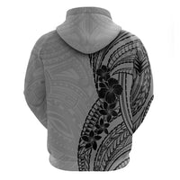 Black Gray Polynesia Tropical Flowers Hoodie LT14 - Polynesian Pride