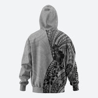 Black Gray Polynesia Tropical Flowers Hoodie LT14 - Polynesian Pride