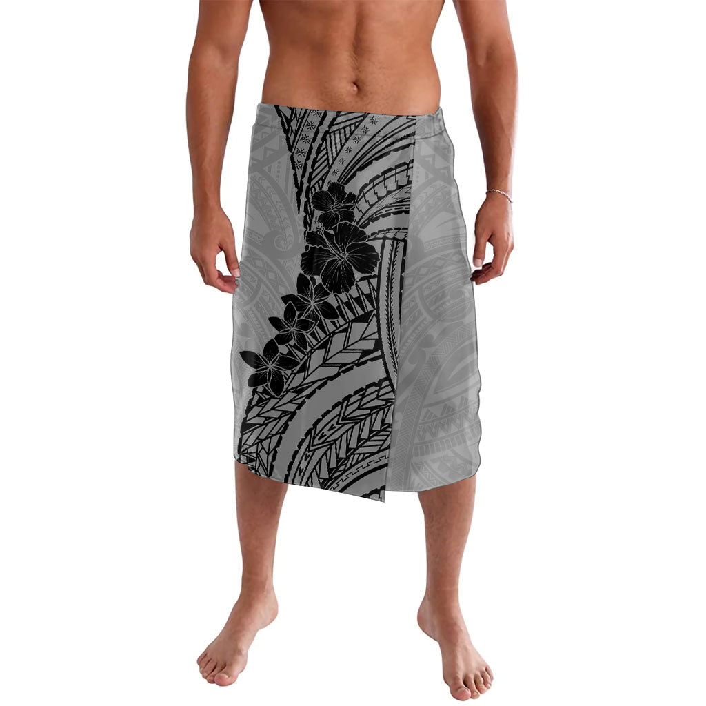 Black Gray Polynesia Tropical Flowers Lavalava LT14 Gray - Polynesian Pride