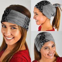 Black Gray Polynesia Tropical Flowers Neck Gaiter