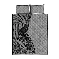 Black Gray Polynesia Tropical Flowers Quilt Bed Set LT14 - Polynesian Pride