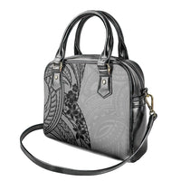 Black Gray Polynesia Tropical Flowers Shoulder Handbag LT14 - Polynesian Pride