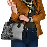 Black Gray Polynesia Tropical Flowers Shoulder Handbag LT14 - Polynesian Pride