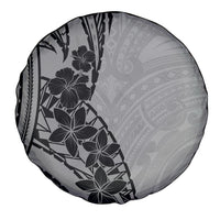 Black Gray Polynesia Tropical Flowers Spare Tire Cover LT14 - Polynesian Pride
