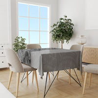 Black Gray Polynesia Tropical Flowers Tablecloth
