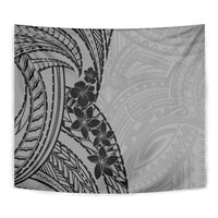 Black Gray Polynesia Tropical Flowers Tapestry LT14 - Polynesian Pride