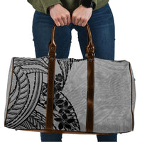 Black Gray Polynesia Tropical Flowers Travel Bag LT14 Gray - Polynesian Pride