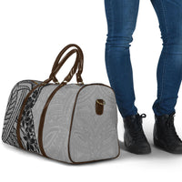 Black Gray Polynesia Tropical Flowers Travel Bag LT14 - Polynesian Pride