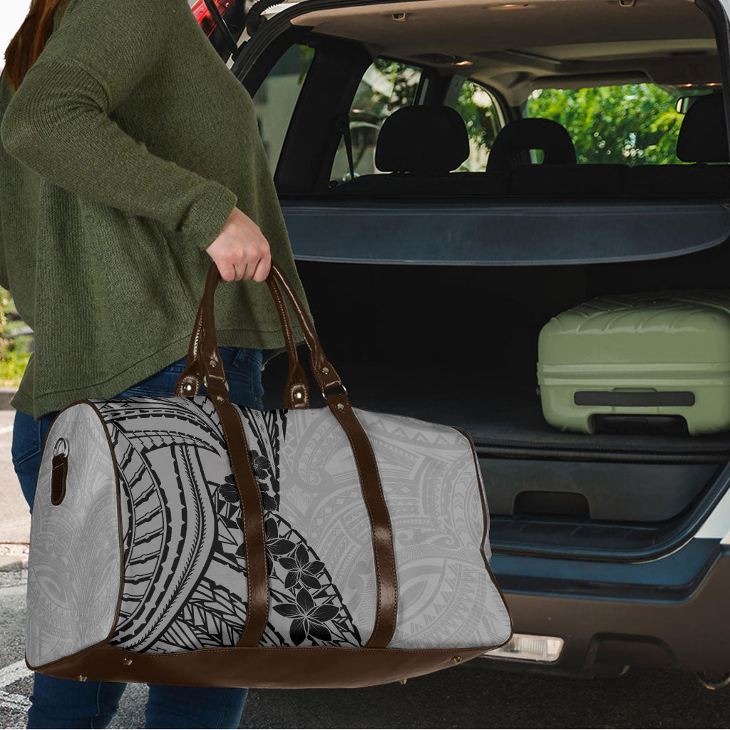 Black Gray Polynesia Tropical Flowers Travel Bag LT14 - Polynesian Pride