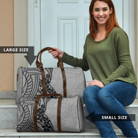Black Gray Polynesia Tropical Flowers Travel Bag LT14 - Polynesian Pride