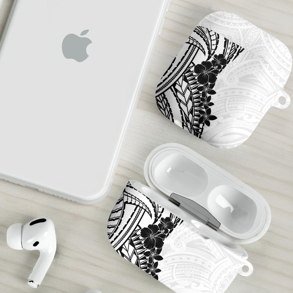 Black White Polynesia Tropical Flowers AirPods Case LT14 - Polynesian Pride