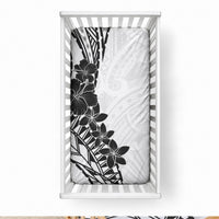 Black White Polynesia Tropical Flowers Baby Bed Cover LT14 28 × 52 in White - Polynesian Pride