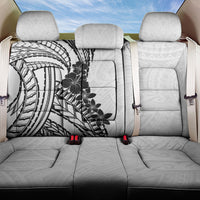 Black White Polynesia Tropical Flowers Back Car Seat Cover LT14 One Size White - Polynesian Pride