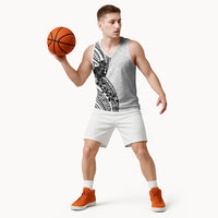 Black White Polynesia Tropical Flowers Basketball Jersey LT14 - Polynesian Pride